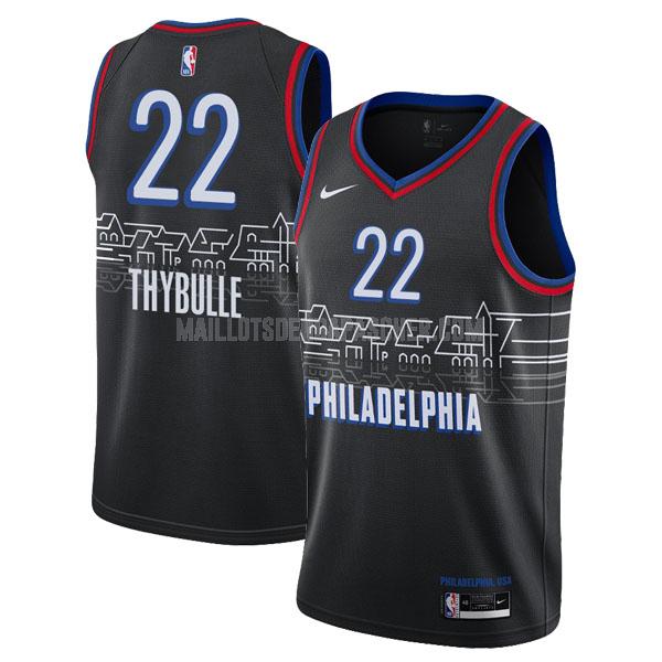 maillot nba homme de philadelphia 76ers matisse thybulle 22 noir city edition 2020-21
