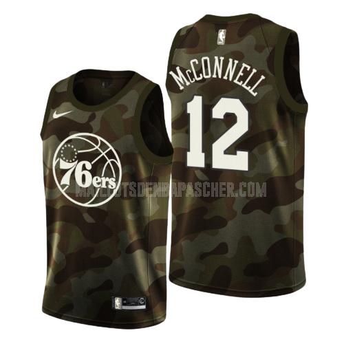 maillot nba homme de philadelphia 76ers tj mcconnell 12 camouflage memorial day 2019