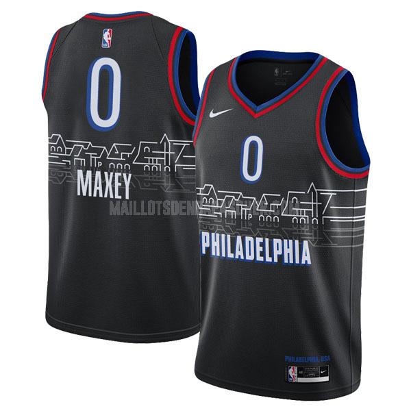 maillot nba homme de philadelphia 76ers tyrese maxey 0 noir city edition 2020-21