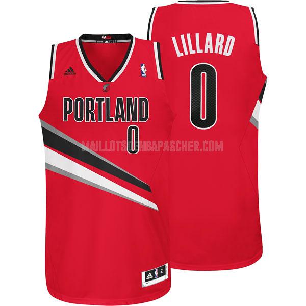 maillot nba homme de portland trail blazers damian lillard 0 rouge alterner