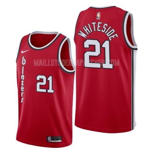 maillot nba homme de portland trail blazers hassan whiteside 21 rouge throwback