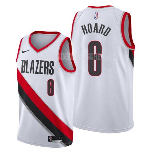 maillot nba homme de portland trail blazers jaylen hoard 6 blanc association