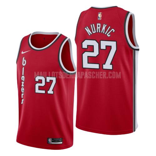 maillot nba homme de portland trail blazers jusuf nurkic 27 rouge throwback