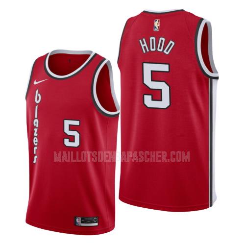 maillot nba homme de portland trail blazers rodney hood 5 rouge throwback