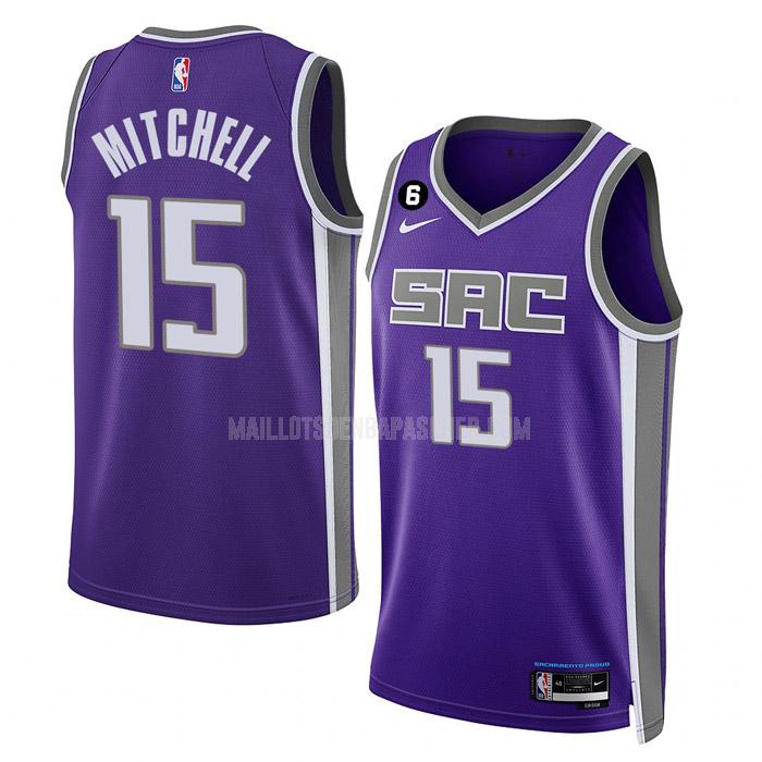 maillot nba homme de sacramento kings davion mitchell 15 violet icon edition 2022-23