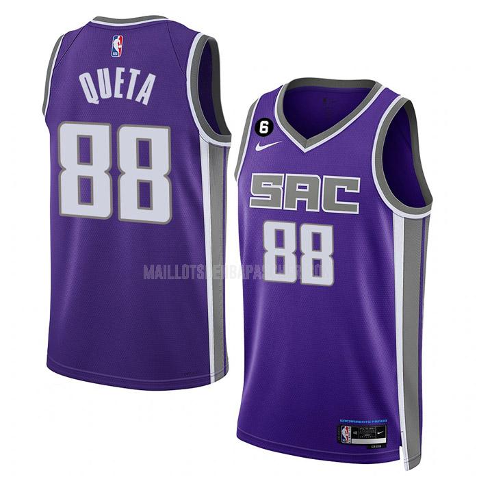 maillot nba homme de sacramento kings neemias queta 88 violet icon edition 2022-23