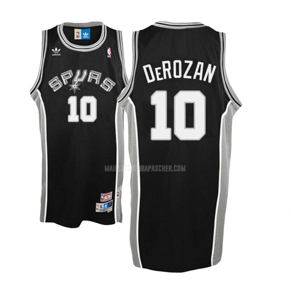 maillot nba homme de san antonio spurs demar derozan 10 noir hardwood classic