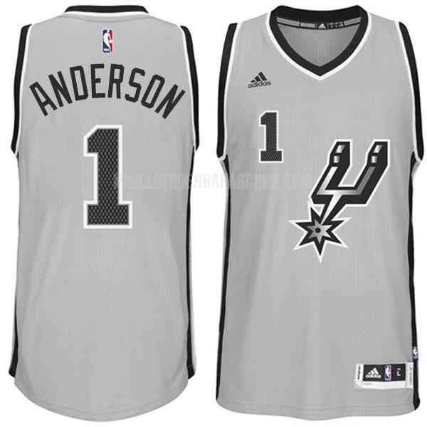 maillot nba homme de san antonio spurs kyle anderson 1 gris nouveau 2015