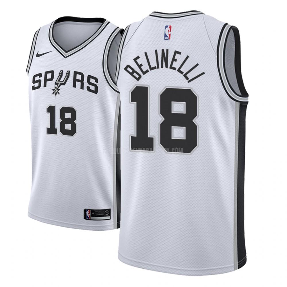 maillot nba homme de san antonio spurs marco belinelli 18 blanc association 2018-19