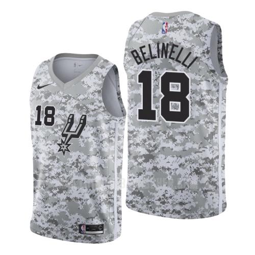 maillot nba homme de san antonio spurs marco belinelli 18 camouflage earned version