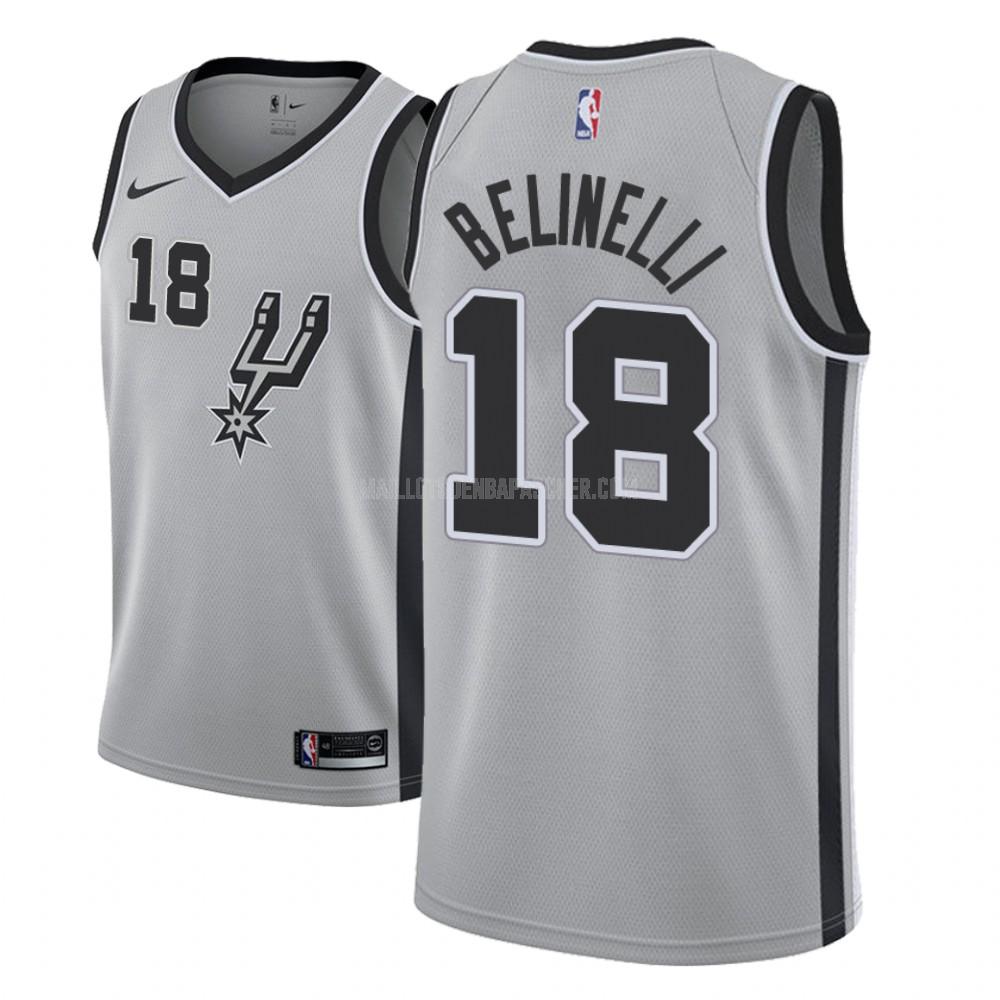 maillot nba homme de san antonio spurs marco belinelli 18 gris statement 2018-19