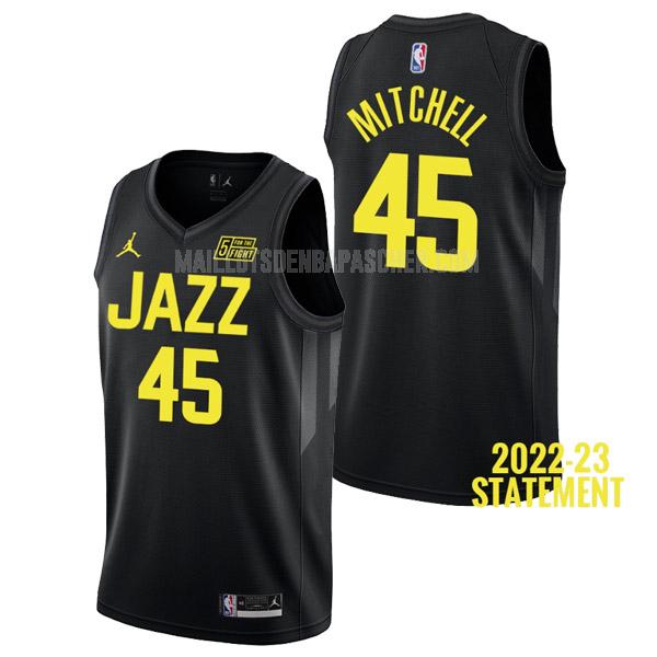 maillot nba homme de utah jazz donovan mitchell 45 noir statement edition 2022-23