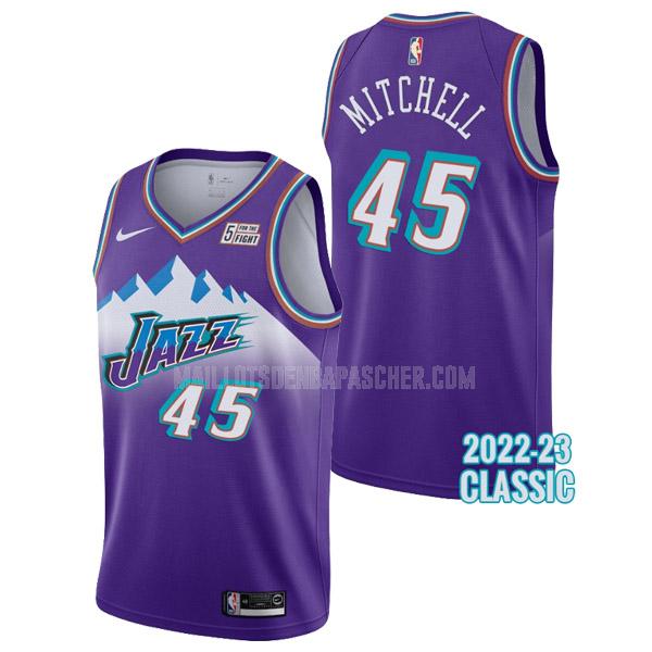 maillot nba homme de utah jazz donovan mitchell 45 violet classic edition 2022-23