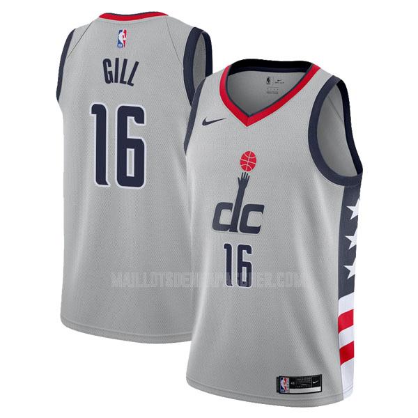 maillot nba homme de washington wizards anthony gill 16 gris city edition 2020-21