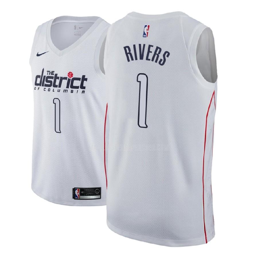 maillot nba homme de washington wizards austin rivers 1 blanc city edition 2018-19