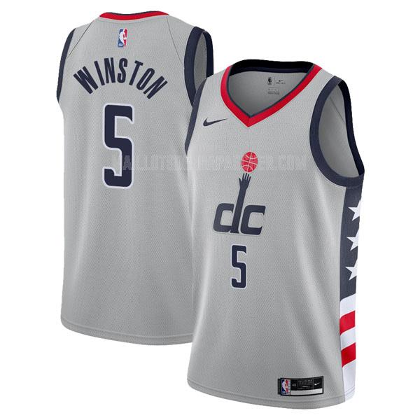 maillot nba homme de washington wizards cassius winston 5 gris city edition 2020-21