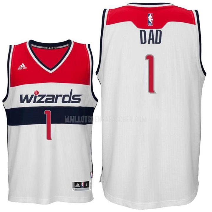 maillot nba homme de washington wizards dad 1 blanc fête des pères