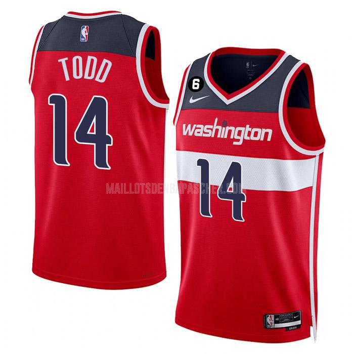 maillot nba homme de washington wizards isaiah todd 14 rouge icon edition 2022-23