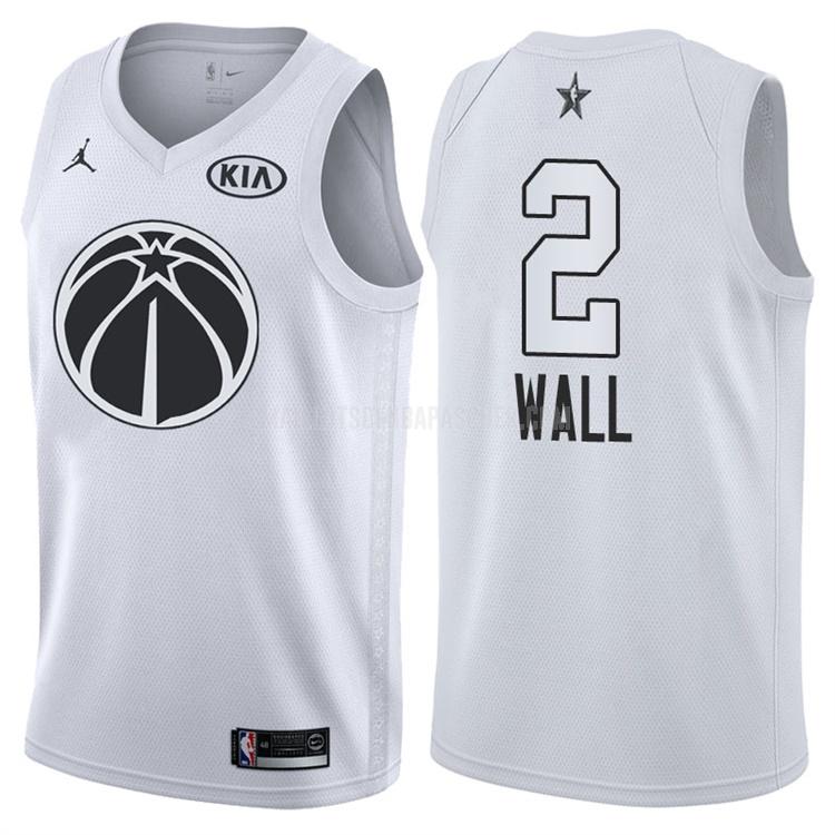 maillot nba homme de washington wizards john wall 2 blanc nba all-star 2018