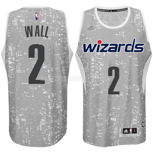 maillot nba homme de washington wizards john wall 2 gris city edition