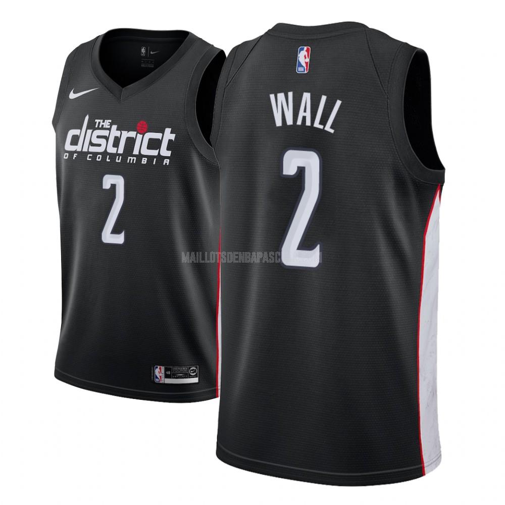 maillot nba homme de washington wizards john wall 2 noir city edition