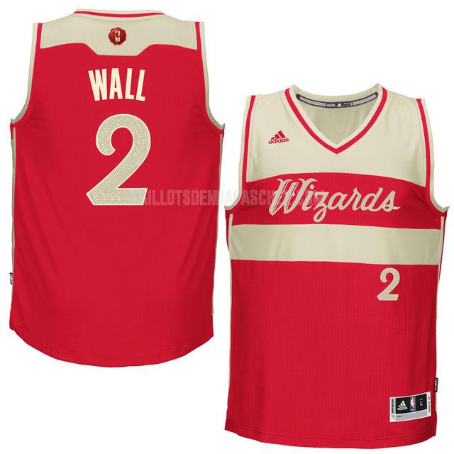 maillot nba homme de washington wizards john wall 2 rouge noël 2015