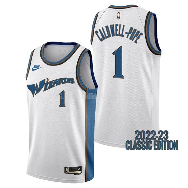 maillot nba homme de washington wizards kentavious caldwell-pope 1 blanc classic edition 2022-23