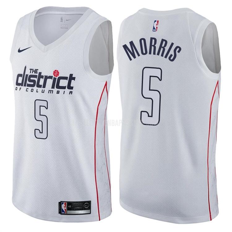 maillot nba homme de washington wizards markieff morris 5 blanc city edition