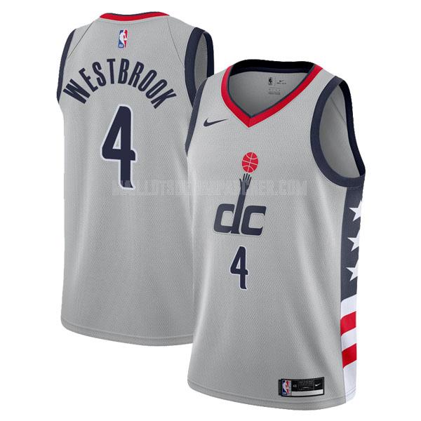 maillot nba homme de washington wizards russell westbrook 4 gris city edition 2020-21