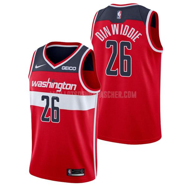 maillot nba homme de washington wizards spencer dinwiddie 26 rouge icon edition
