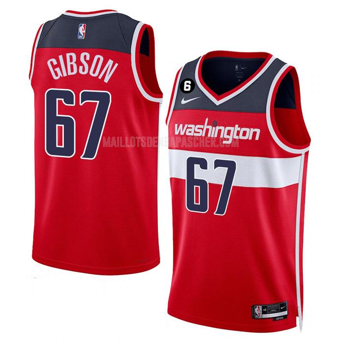 maillot nba homme de washington wizards taj gibson 67 rouge icon edition 2022-23