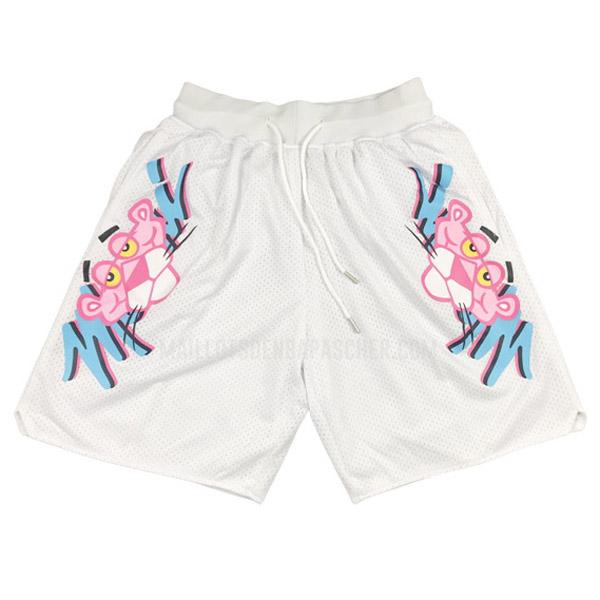 short nba homme de miami heat blanc pink panther rh1