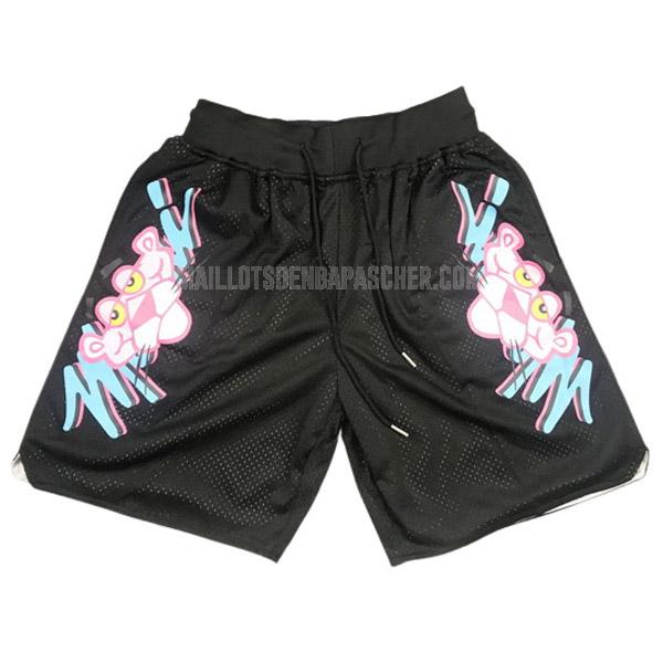 short nba homme de miami heat noir pink panther rh1