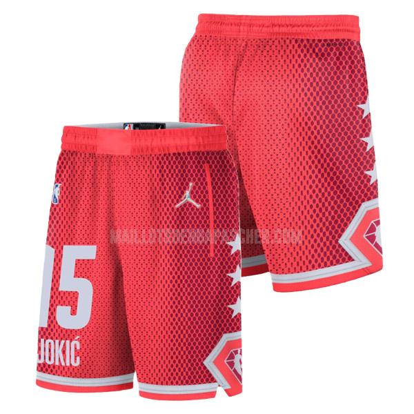 short nba homme de nikola jokic 15 rouge nba all-star 2022