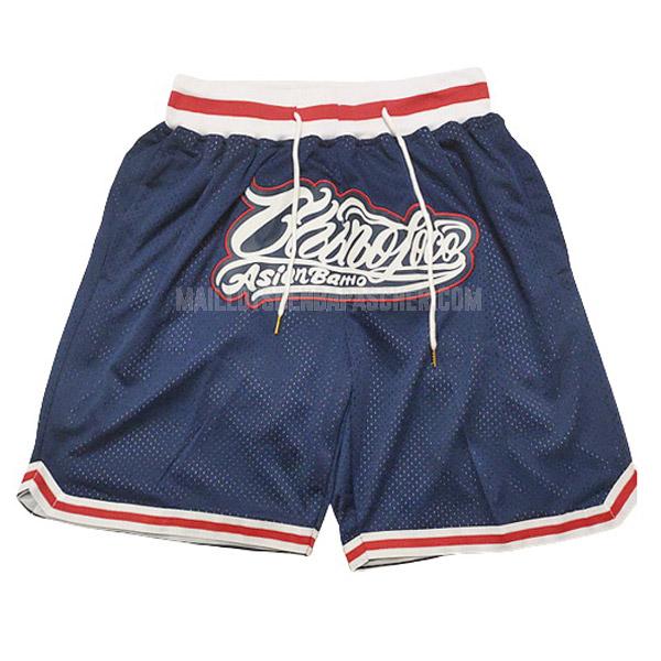 short nba homme de north carolina bleu marin retro bk1