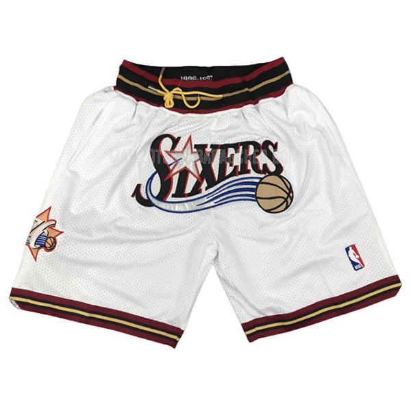 short nba homme de philadelphia 76ers blanc just don retro fc1