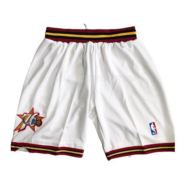 short nba homme de philadelphia 76ers blanc retro fc1