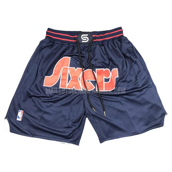 short nba homme de philadelphia 76ers bleu marin city edition fc1