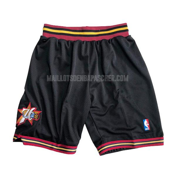 short nba homme de philadelphia 76ers noir retro fc1